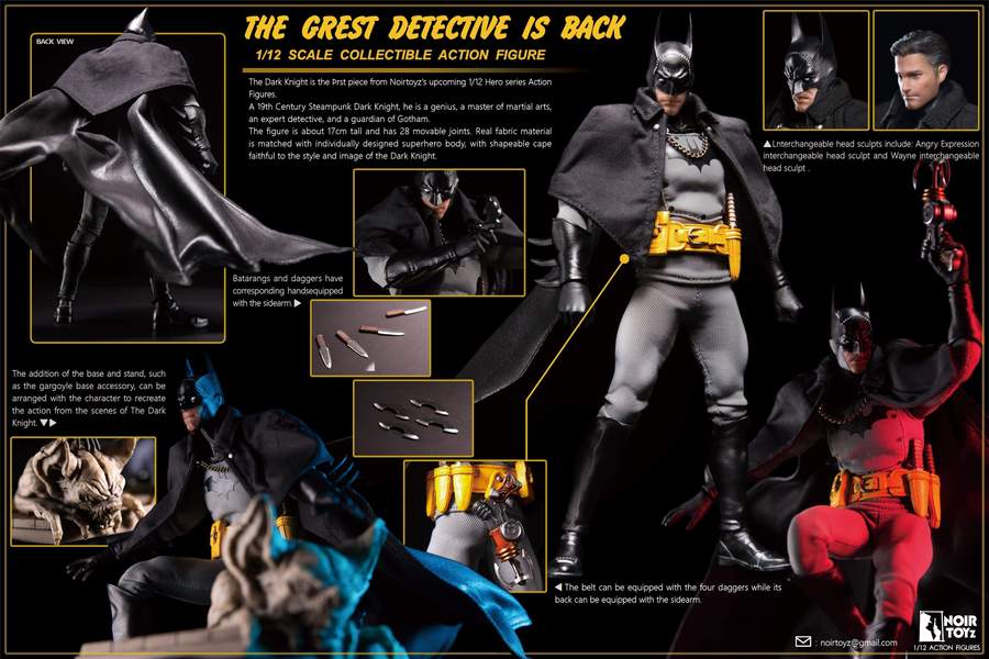 Noir Toyz 1 12 Hero Series 19th Century Dark Knight Deluxe