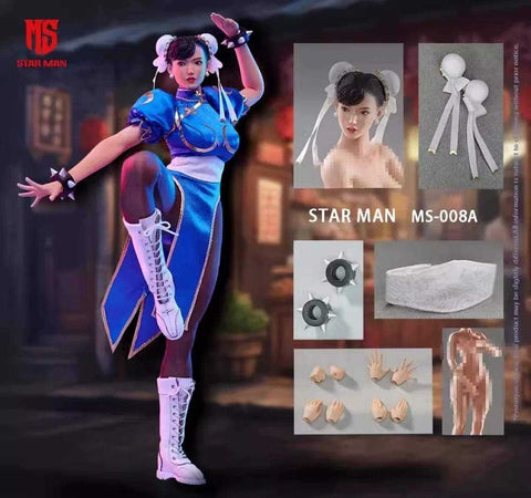 (RE ORDER) STAR MAN 1/6 Female fighter Chun-li MS-008A Blue cheongsam version