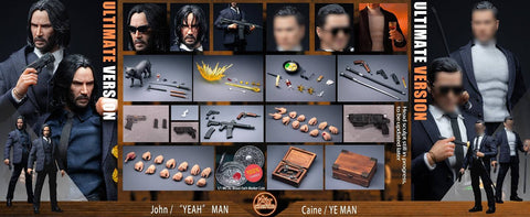 (RE ORDER) ATC-001S AT Custom JW 4 1/12 John Wick & Canie Ultimate Ver. ( Four heads / Four Bodys )
