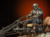 (WAITLIST) Iron Studios LUCSWR48721-10 1/10 The Mandalorian on Speederbike Deluxe Art Scale-The Mandalorian