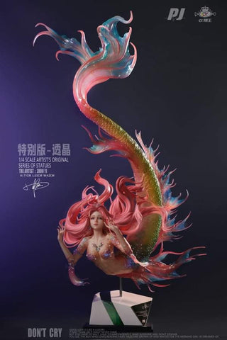 PIJI X "SUGAR KING"Zhou YI 1/4 artist cooperation series -mermaid statue"Don't Cry" PJYC-DC02 transparent version