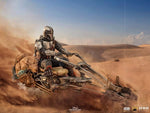 (WAITLIST) Iron Studios LUCSWR48721-10 1/10 The Mandalorian on Speederbike Deluxe Art Scale-The Mandalorian