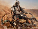 (WAITLIST) Iron Studios LUCSWR48721-10 1/10 The Mandalorian on Speederbike Deluxe Art Scale-The Mandalorian